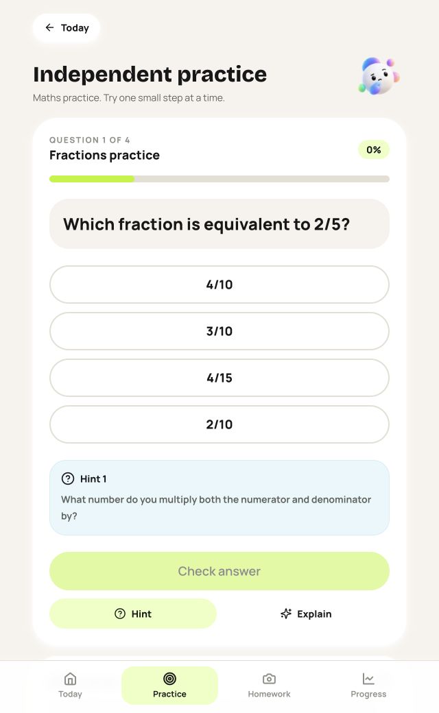 Practice support. Hints, explanations and another attempt at a difficult idea.
